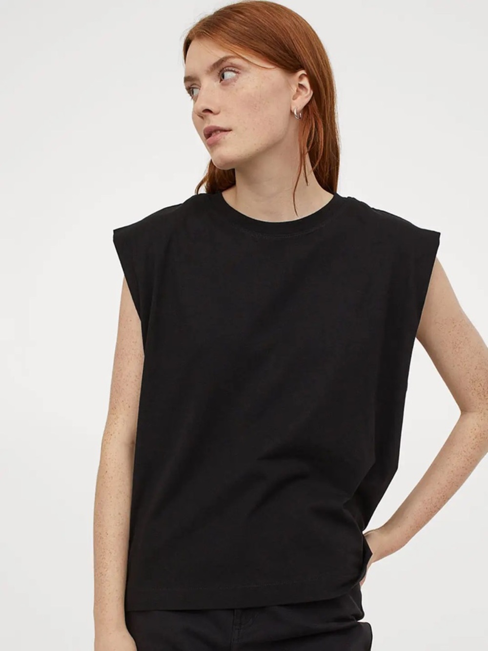 ✨2/$15✨ H&M Taupe Brown Crew Neck Sleeveless Tee - Picture 4 of 6